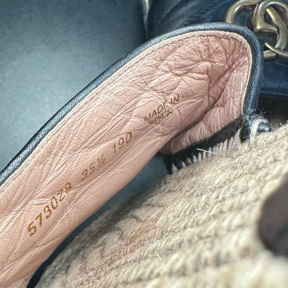 GUCCI Women's GG Marmont Espadrilles Slide Sandals Matelasse Leather - Picture 5 of 8